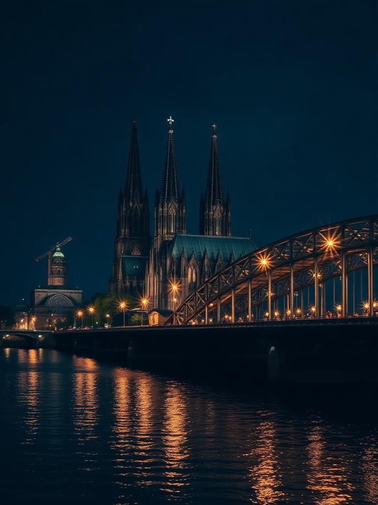 Stadtansicht von Köln bei Nacht
